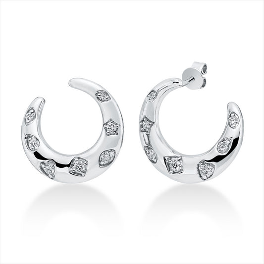 Ohrstecker 18 kt WG, 4 Brill. 0,12 ct, TW-si, 4 Brill. 0,16 ct, TW-si, 6 Brill. 0,09 ct, TW-si