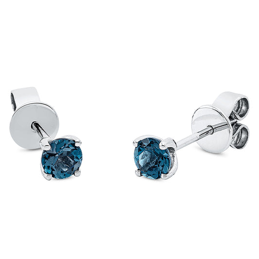 Ohrstecker 18 kt WG, 2 Topase 0,62 ct Lond. blue