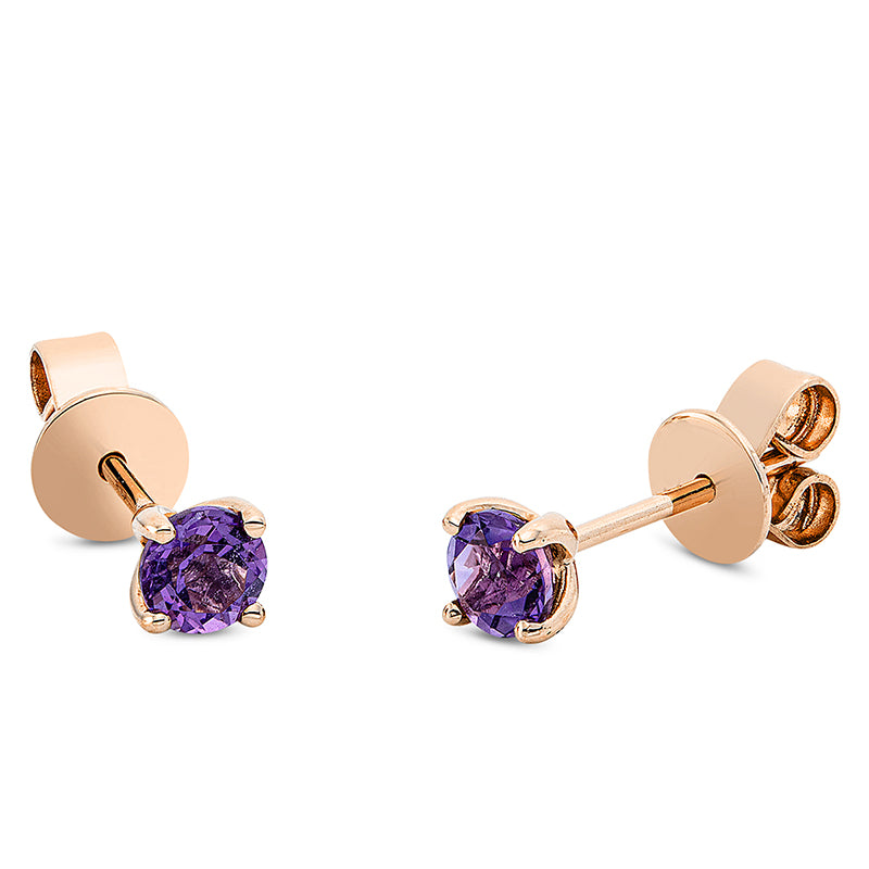 Ohrstecker 18 kt RG, 2 Amethyste 0,47 ct lila