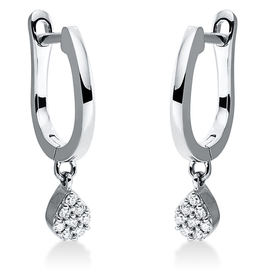 Creolen 18 kt WG, 4 Brill. 0,03 ct, TW-si, 12 Brill. 0,05 ct, TW-si