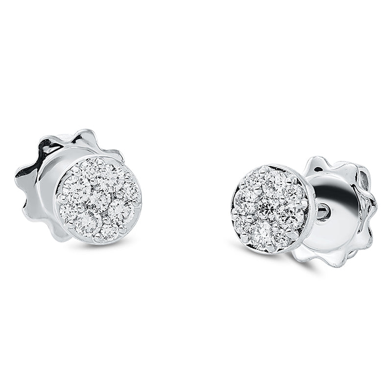 Ohrstecker 18 kt WG, 10 Brill. 0,18 ct, TW-si, 8 Brill. 0,06 ct, TW-si