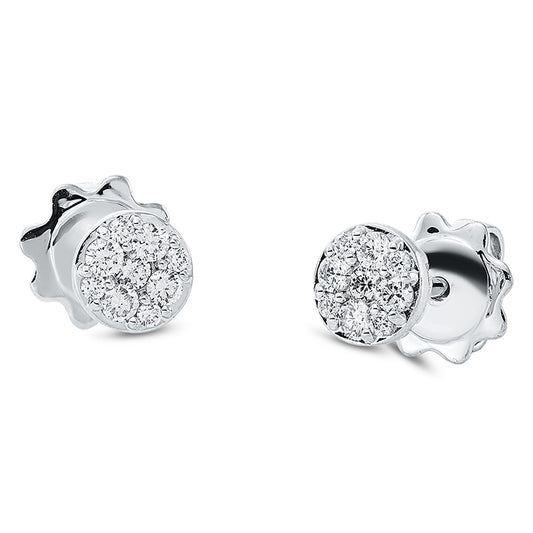 Ohrstecker 18 kt WG, 10 Brill. 0,18 ct, TW-si, 8 Brill. 0,06 ct, TW-si