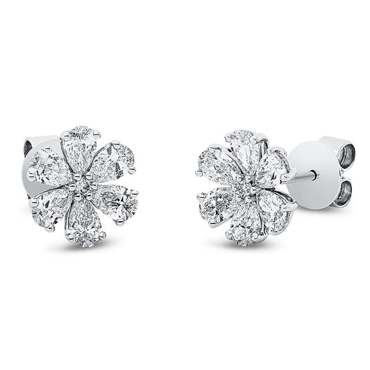 Ohrstecker 18 kt WG, 12 Tropfen 1,98 ct, TW-vsi, 2 Brill. 0,04 ct, TW-vsi