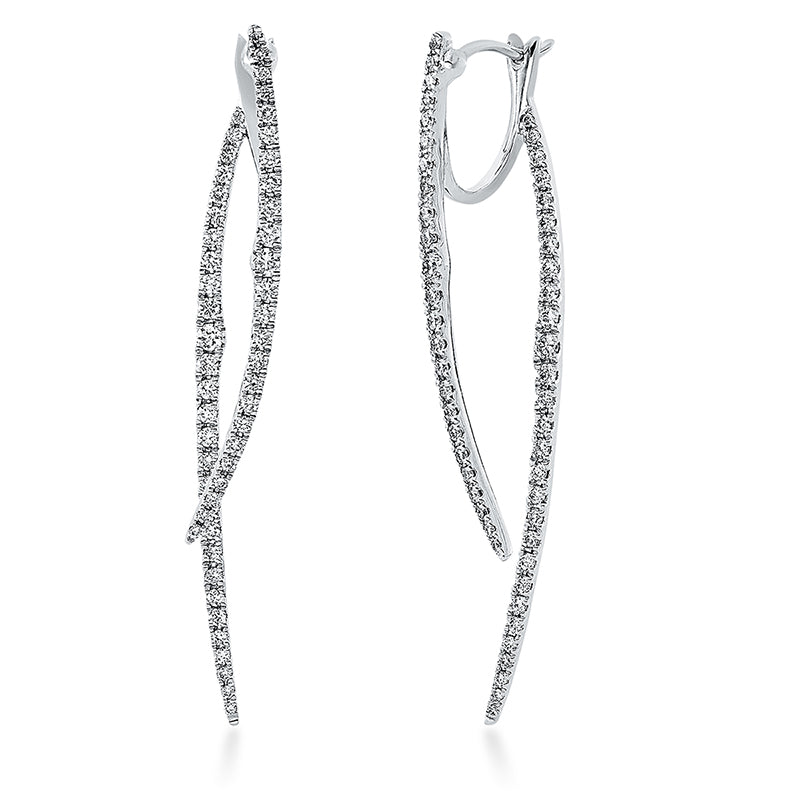 Ohrschmuck 18 kt WG, 104 Brill. 0,66 ct, TW-si