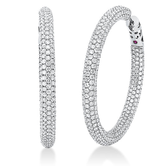 Creolen 18 kt WG, 866 Brill. 13,52 ct, TW-vsi