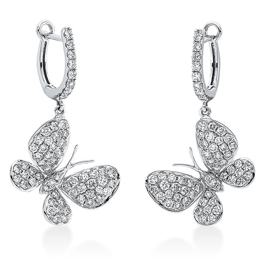 Ohrschmuck 18 kt WG, 122 Brill. 1,18 ct, TW-si