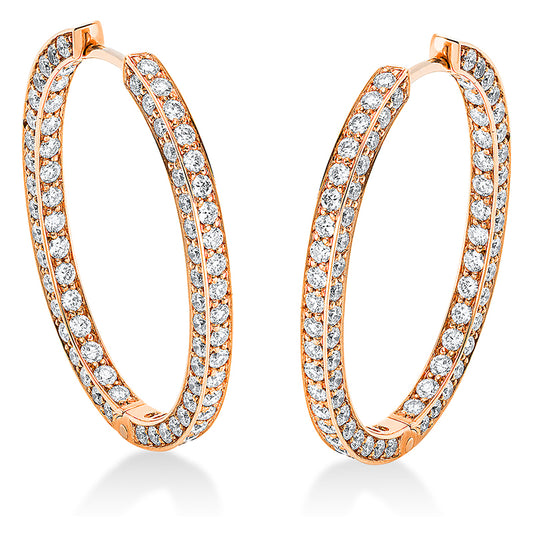 Creolen 18 kt RG, 150 Brill. 2,12 ct, TW-vsi