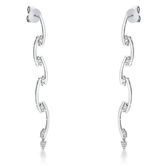 Ohrschmuck 18 kt WG, 40 Brill. 0,17 ct, TW-si