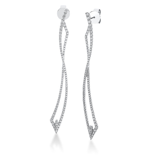 Ohrschmuck 18 kt WG, 14 Brill. 0,18 ct, TW-si, 174 Brill. 0,81 ct, TW-si