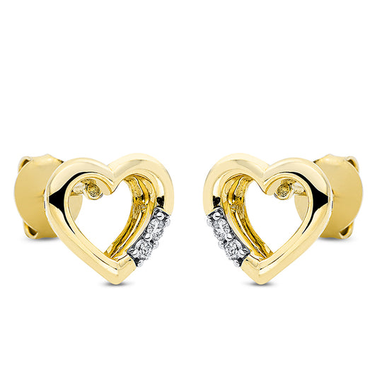 Ohrstecker 18 kt GG, 4 Brill. 0,08 ct, TW-si