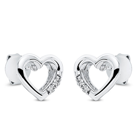 Ohrstecker 18 kt WG, 4 Brill. 0,08 ct, TW-si