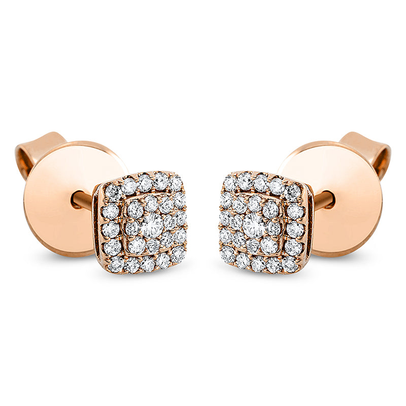 Ohrstecker 18 kt RG, 50 Brill. 0,20 ct, TW-si
