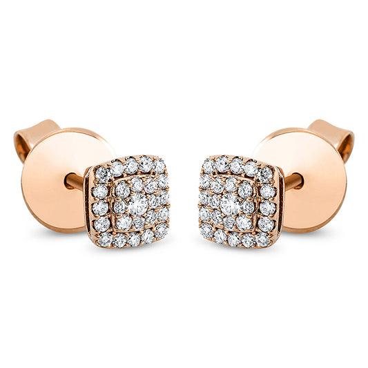 Ohrstecker 18 kt RG, 50 Brill. 0,20 ct, TW-si