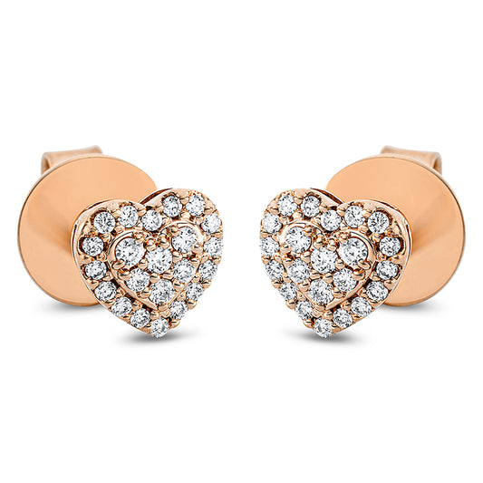 Ohrstecker 18 kt RG, 44 Brill. 0,20 ct, TW-si