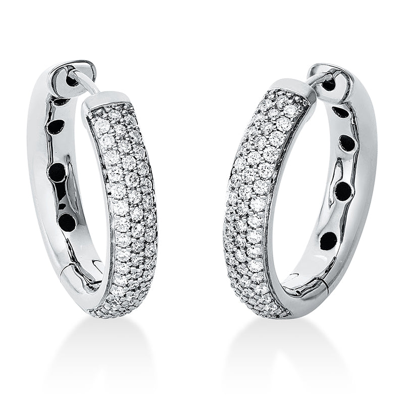 Creolen 18 kt WG, 98 Brill. 0,51 ct, TW-si