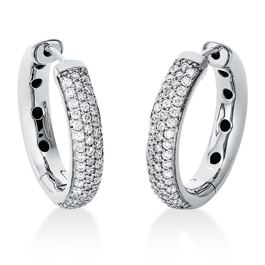 Creolen 18 kt WG, 98 Brill. 0,51 ct, TW-si