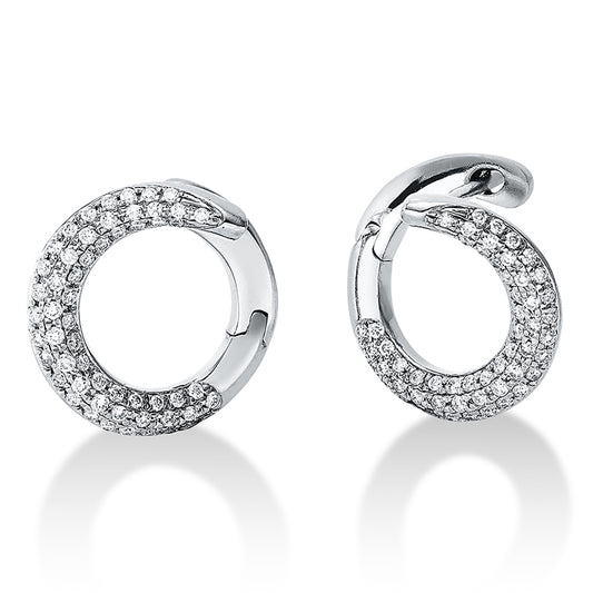 Creolen 18 kt WG, 112 Brill. 0,50 ct, TW-si