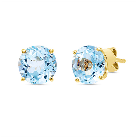 Ohrstecker 18 kt GG, Sicherheitsverschluss, 2 Topase 4,80 ct sky blue