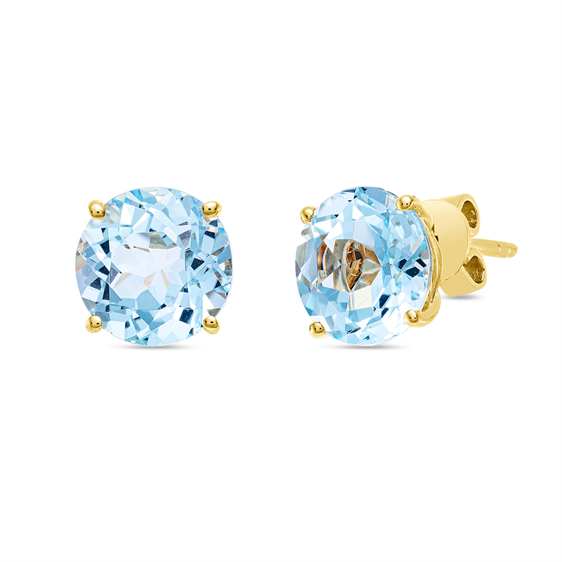 Ohrstecker 18 kt GG, Sicherheitsverschluss, 2 Topase 4,80 ct sky blue