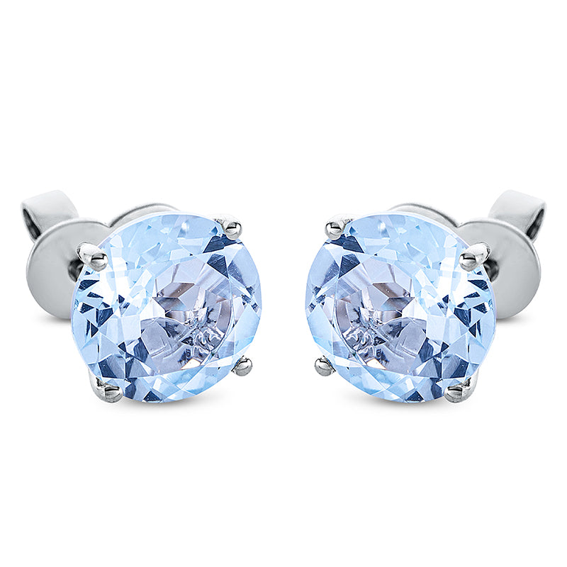 Ohrstecker 18 kt WG, Sicherheitsverschluss, 2 Topase 4,80 ct sky blue