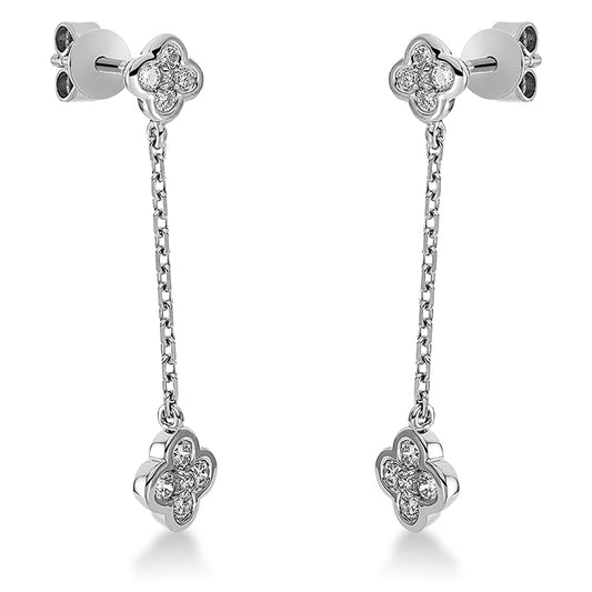 Ohrschmuck 18 kt WG, 8 Brill. 0,13 ct, TW-si, 8 Brill. 0,24 ct, TW-si, 4 Brill. 0,02 ct, TW-si