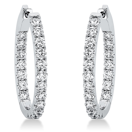 Creolen 18 kt WG, 38 Brill. 1,96 ct, TW-si