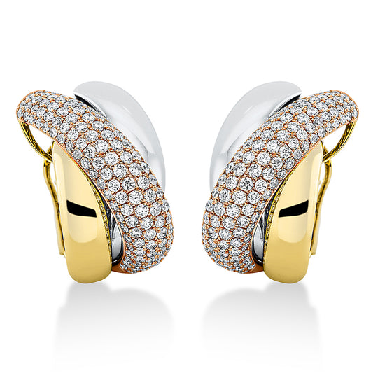 Creolen 18 kt WG+GG+RG, 268 Brill. 3,67 ct, TW-vsi