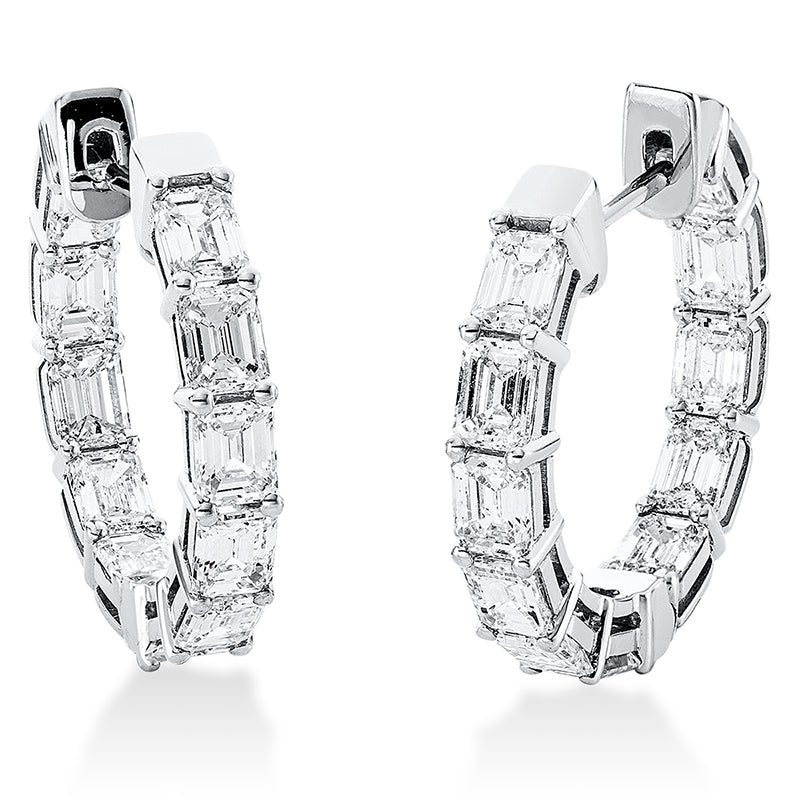 Creolen 18 kt WG, 22 Sm.schliff 5,14 ct, D-F-vsi