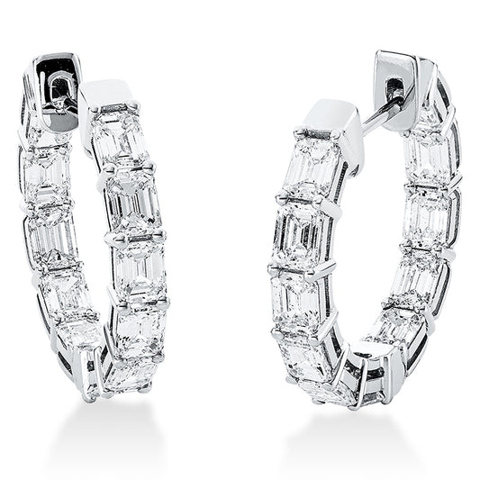 Creolen 18 kt WG, 22 Sm.schliff 5,14 ct, D-F-vsi