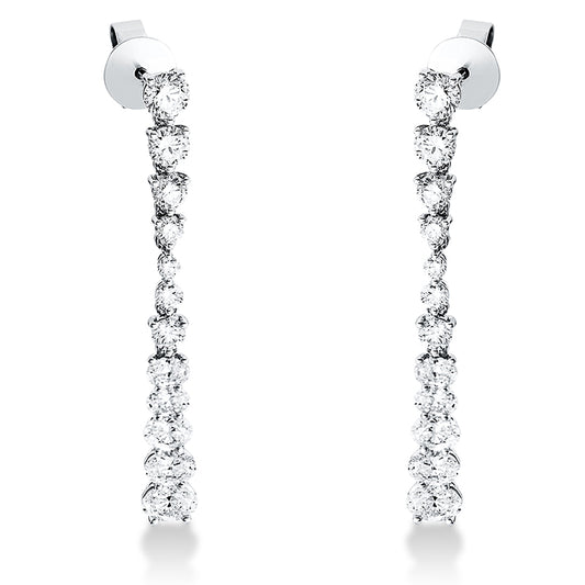 Ohrschmuck 18 kt WG, 2 Brill. 0,41 ct, TW-vsi, 10 Oval 1,50 ct, TW-vsi, 12 Brill. 0,82 ct, TW-vsi