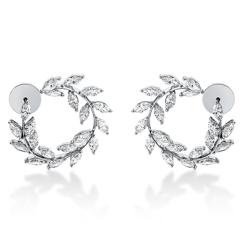 Ohrstecker 18 kt WG, 40 Nav. 4,51 ct, TW-vsi