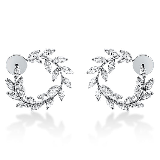 Ohrstecker 18 kt WG, 40 Nav. 4,51 ct, TW-vsi