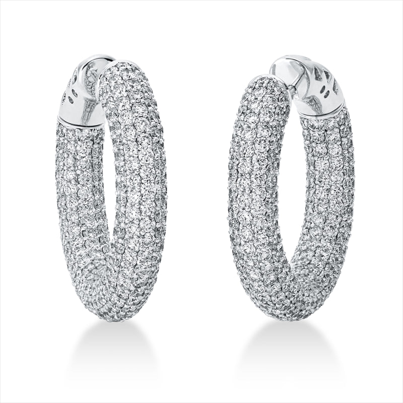 Creolen 18 kt WG, 692 Brill. 12,63 ct, TW-vsi