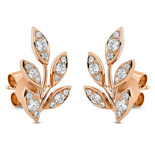 Ohrstecker 18 kt RG, 30 Brill. 0,57 ct, TW-si