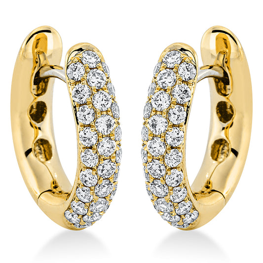 Creolen 18 kt GG, 56 Brill. 0,56 ct, TW-vsi