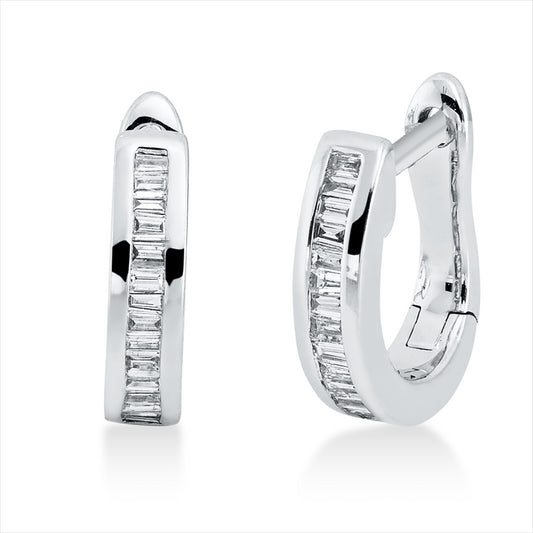 Creolen 18 kt WG, 31 Trap. 0,18 ct, TW-vsi