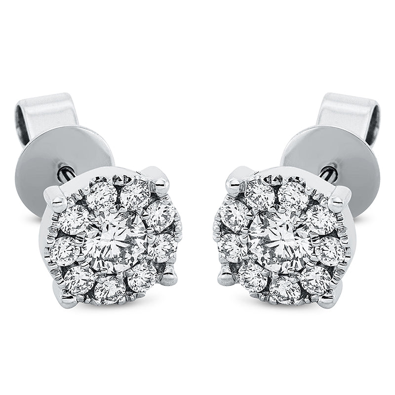Ohrstecker 18 kt WG, 2 Brill. 0,28 ct, TW-si, 18 Brill. 0,33 ct, TW-si