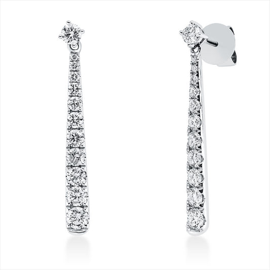 Ohrschmuck 18 kt WG, 24 Brill. 1,26 ct, TW-si