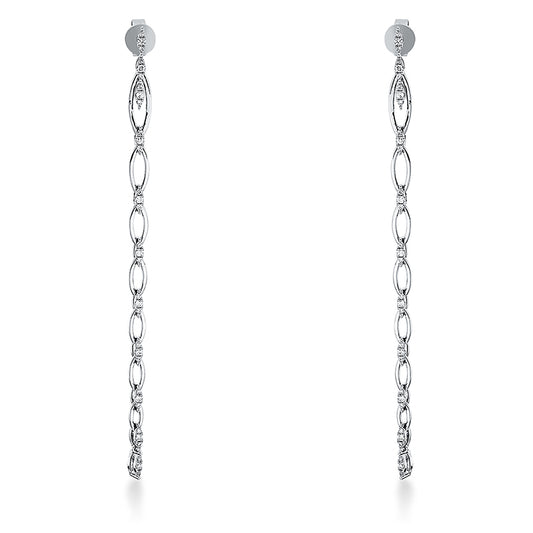 Ohrschmuck 18 kt WG, 22 Brill. 0,30 ct, TW-pi, 44 Brill. 0,16 ct, TW-pi