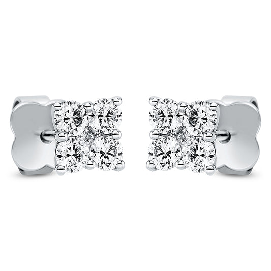 Ohrstecker 18 kt WG, 10 Brill. 0,63 ct, TW-si