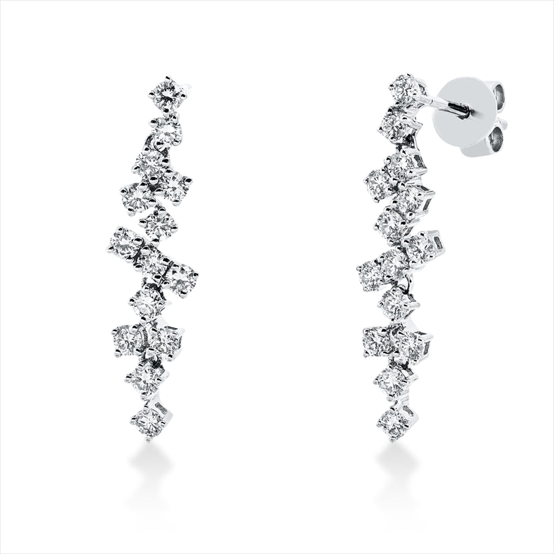 Ohrschmuck 18 kt WG, 28 Brill. 0,74 ct, TW-si