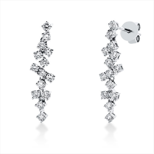 Ohrschmuck 18 kt WG, 28 Brill. 0,74 ct, TW-si