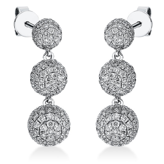 Ohrschmuck 18 kt WG, 440 Brill. 2,53 ct, W-si