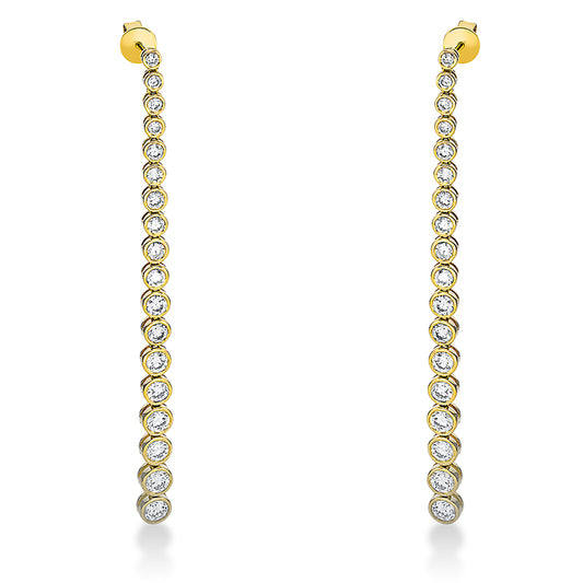 Ohrschmuck 18 kt GG, 8 Brill. 0,81 ct, W-si, 24 Brill. 1,04 ct, W-si, 4 Brill. 0,56 ct, W-si