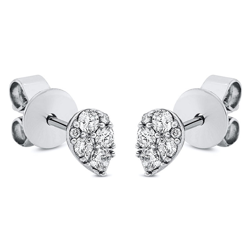 Ohrstecker 18 kt WG, 6 Brill. 0,14 ct, TW-pi, 2 Princ. 0,05 ct, TW-si, 4 Brill. 0,01 ct, TW-pi