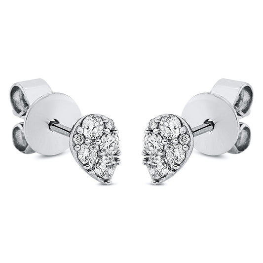 Ohrstecker 18 kt WG, 6 Brill. 0,14 ct, TW-pi, 2 Princ. 0,05 ct, TW-si, 4 Brill. 0,01 ct, TW-pi