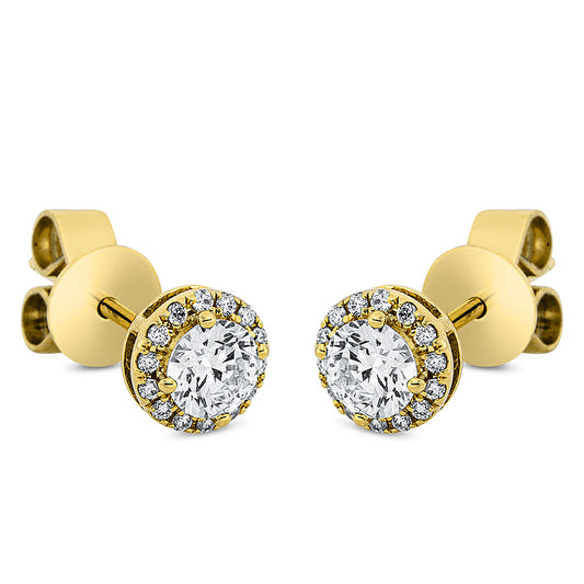Ohrstecker 18 kt GG, 2 Brill. 0,47 ct, TW-vsi, 28 Brill. 0,08 ct, TW-si