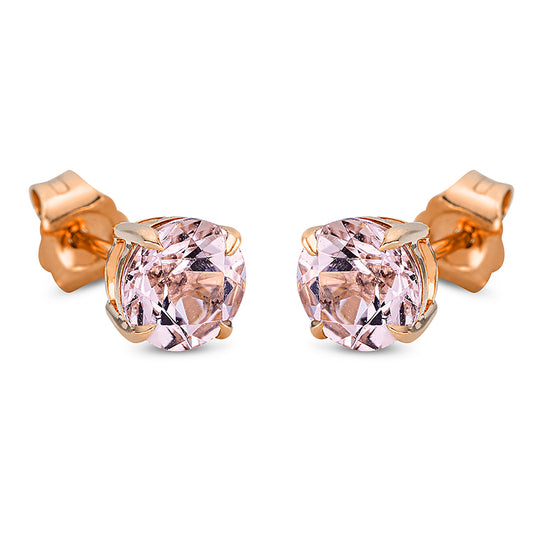 Ohrstecker 18 kt RG, 2 Morganit 1,46 ct rosa