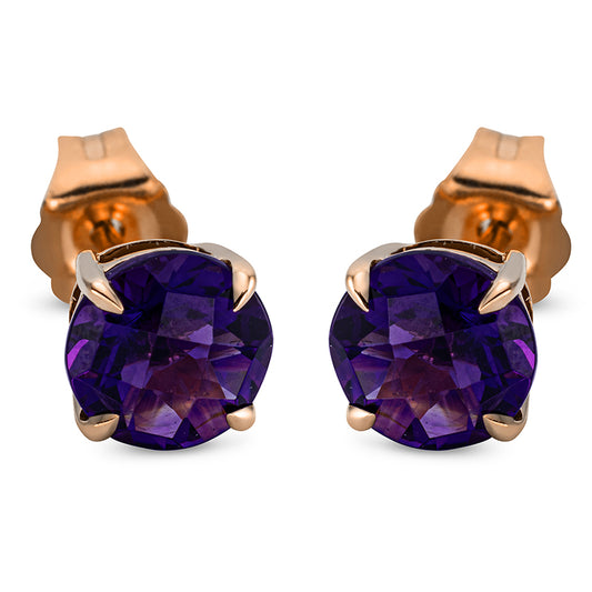 Ohrstecker 18 kt RG, 2 Amethyste 1,50 ct lila