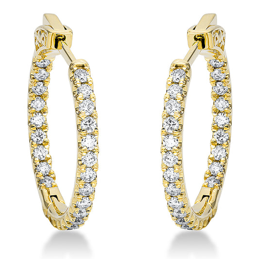 Creolen 18 kt GG, 48 Brill. 0,66 ct, TW-si